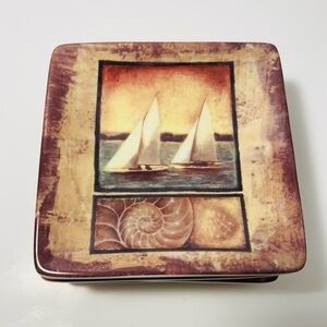 hors d'oeuvres beach theme plates